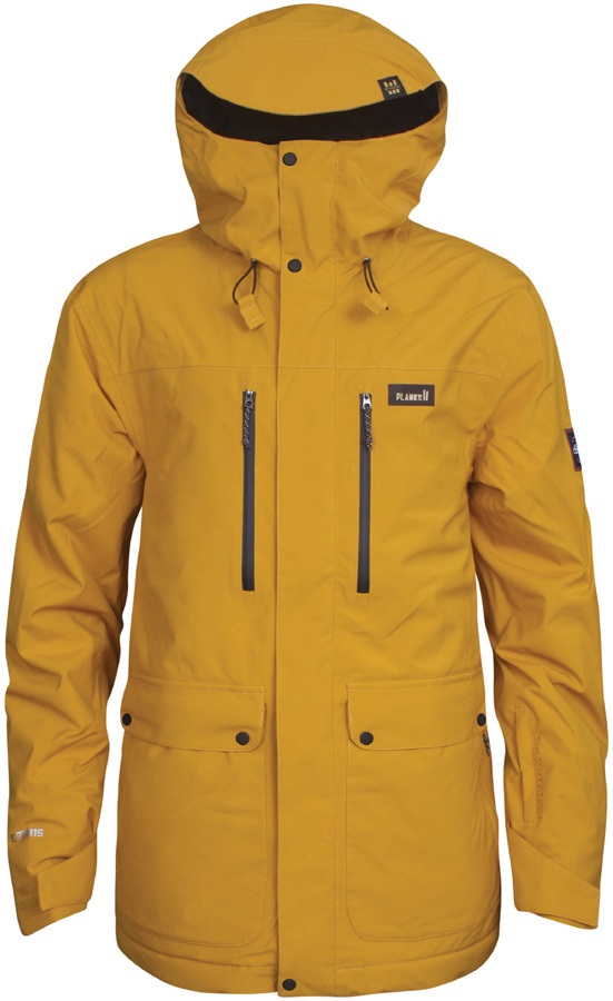 Planks Good Times Ski/Snowboard Jacket, M Mustard (Woodsy)